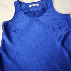 Reiss Women's Blue Silk Sleeveless Top